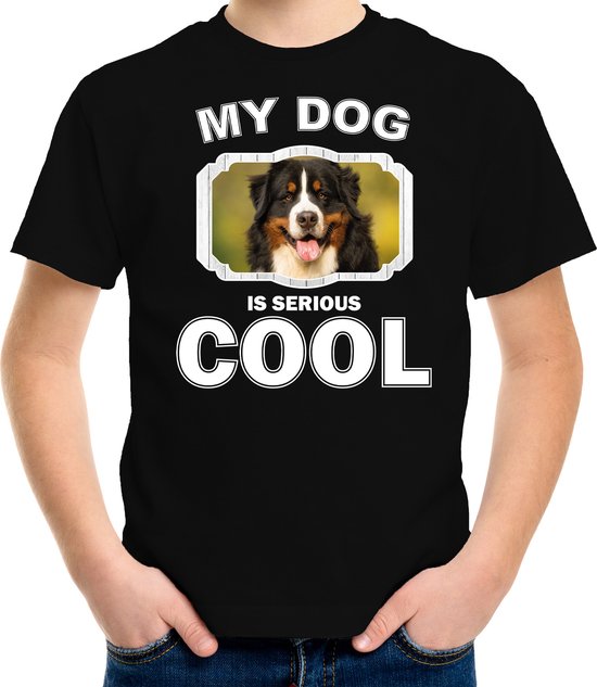 T-shirt pour chien Berner Sennen Mon chien est sérieux noir cool - Enfants - Chemise cadeau Berner Sennen amant S (122-128)