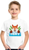 Foxy de vos t-shirt wit voor kinderen - unisex - vossen shirt - kinderkleding / kleding 158/164