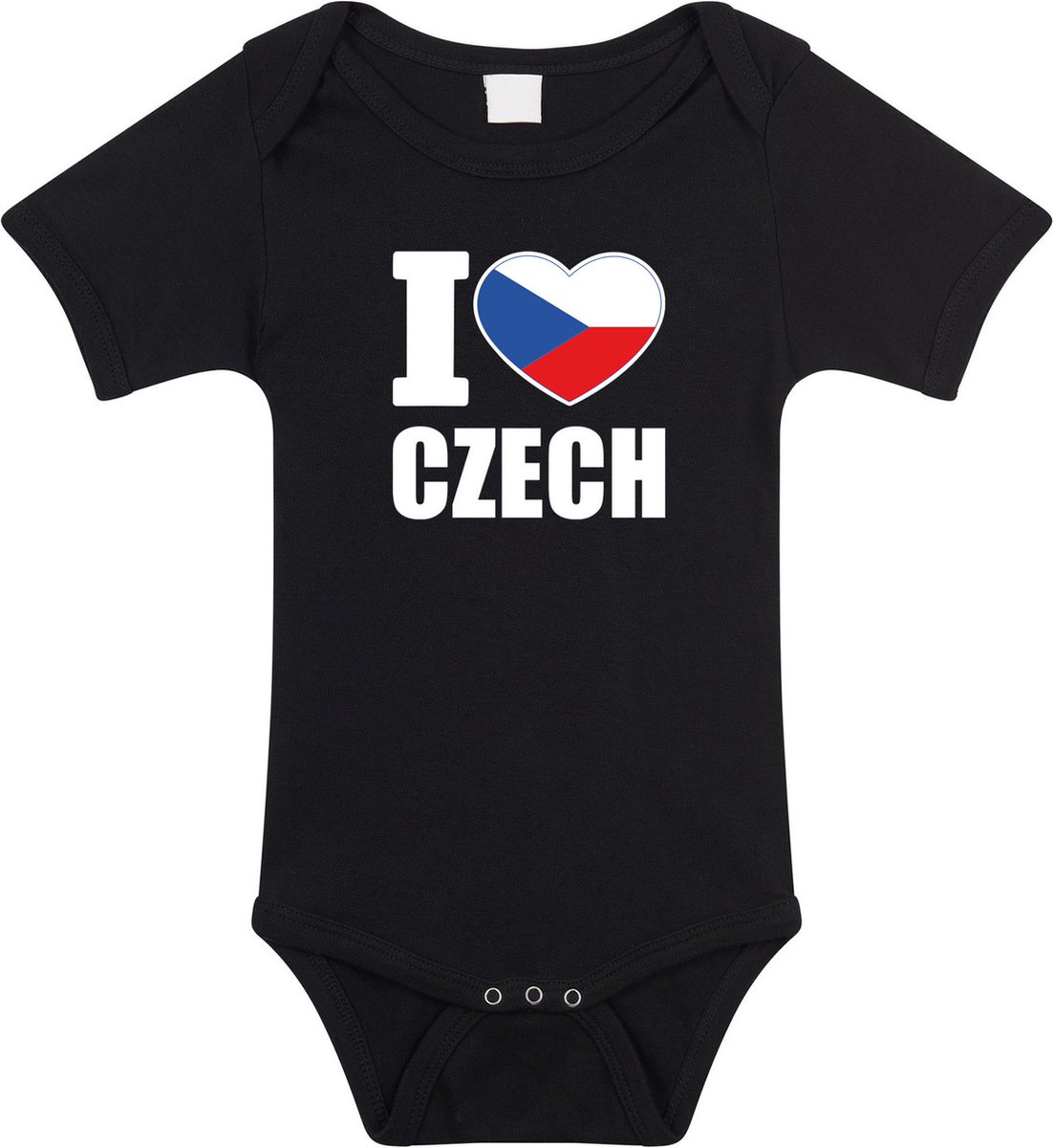I love Czech baby rompertje zwart jongens en meisjes - Kraamcadeau - Babykleding - Tsjechie landen romper 68