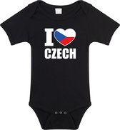 I love Czech baby rompertje zwart jongens en meisjes - Kraamcadeau - Babykleding - Tsjechie landen romper 68