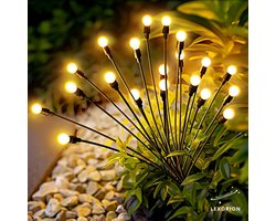Lexorion Lumos - Solar Tuinverlichting - 2x6 Stuks - 12 LED Vuurvliegjes Buitenlampen - Waterdicht IP65 - Zonne-Energie - Swingende Solar Lights voor Tuin, Pad & Feestdecoratie