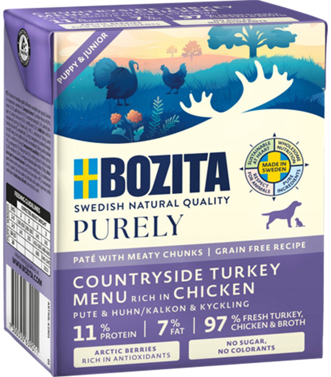 Bozita Bozita Purely Puppy & Junior Paté mit Pute & Huhn | 6 x 370 g