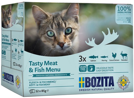 Bozita Fisch & Fleisch Häppchen in Sauce Multibox | 12x85g