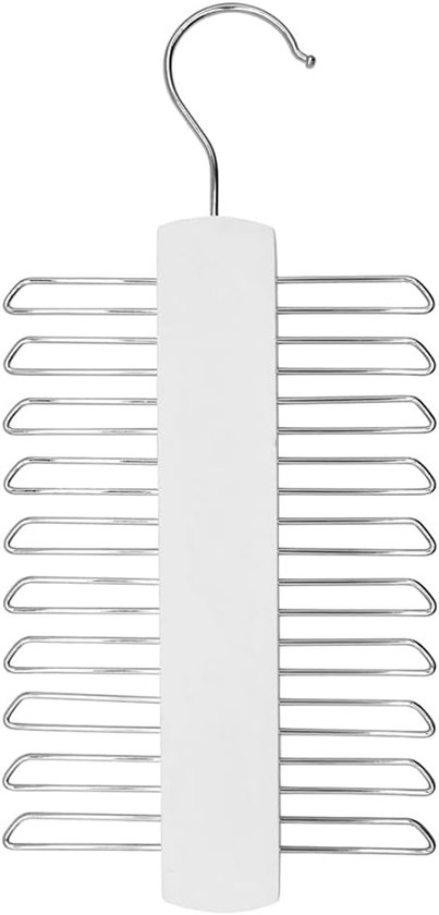 Porte-cravates Mural Bois – 20 Crochets Rotatifs 180° – Pour Cravates, Ceintures, écharpes – Design Antidérapant - 6