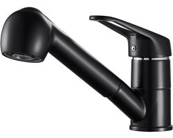 Auralum Max keukenkraan met uittrekbare uitloop - Keukenmengkraan - Handdouche - Uittrekbaar - Flexibele Slang - keuken kraan zwart