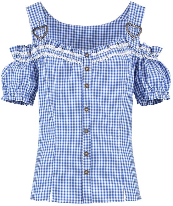 Chemisier corset Dirndl - Blauw et blanc - Taille 36