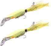 S&D - Leurres calmar - 22 cm 40 g - Glow aux carnassiers - Phosphorescent - Hameçon triple double