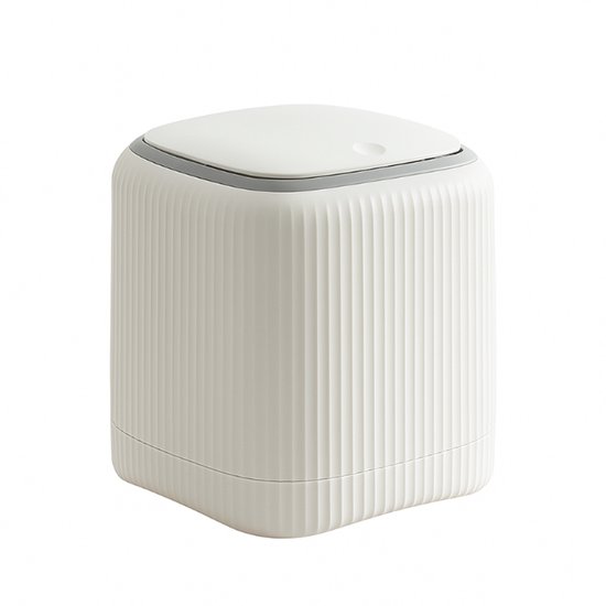 Petite Prullenbak - Poubelle 2,6 litres - Mini poubelle avec couvercle - Bureau | Salle de bains | Cuisine | Chambre – Plastique – Élégant et compact – Wit