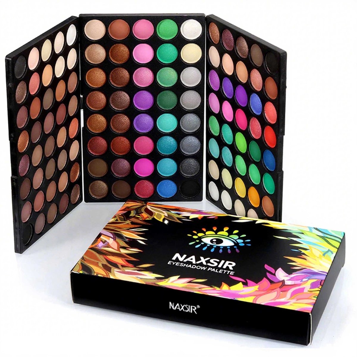 NAXSIR 120 Kleuren Oogschaduw Palette, All-in-One Versatile Collection - Dagelijkse Make-up, Toneel & Cosplay - Parelmoer Glans & Mattige Texturen - Ideaal voor Beginners & Professionals