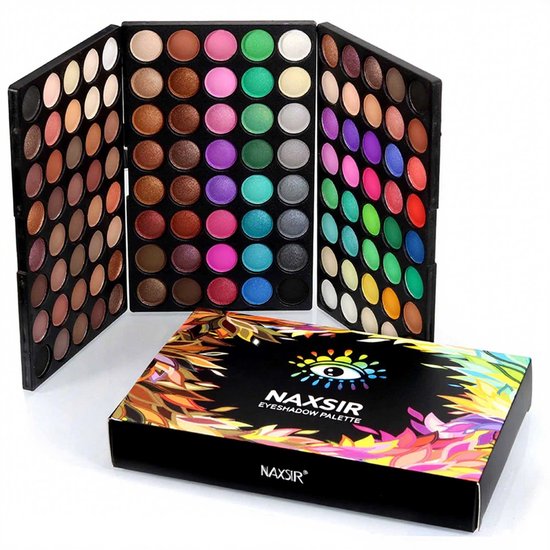 NAXSIR 120 Kleuren Oogschaduw Palette, All-in-One Versatile Collection - Dagelijkse Make-up, Toneel & Cosplay - Parelmoer Glans & Mattige Texturen - Ideaal voor Beginners & Professionals