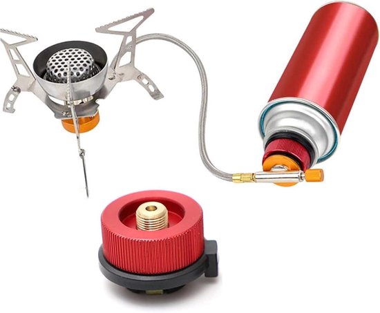 JGS Premium - Gaspatroonadapter voor campingkooktoestel rood - Gasfles aansluiting - Camping gasventielpatroon mondstuk van JGS Premium — afbeelding 4