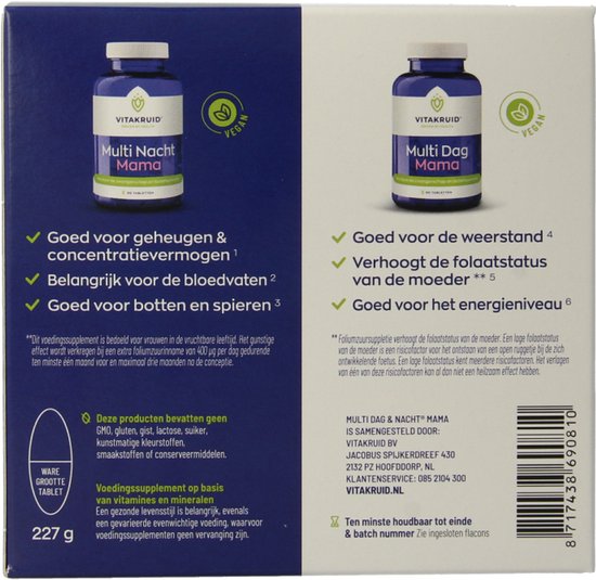 VitaKruid Multi Dag & Nacht Mama 180 tabletten
