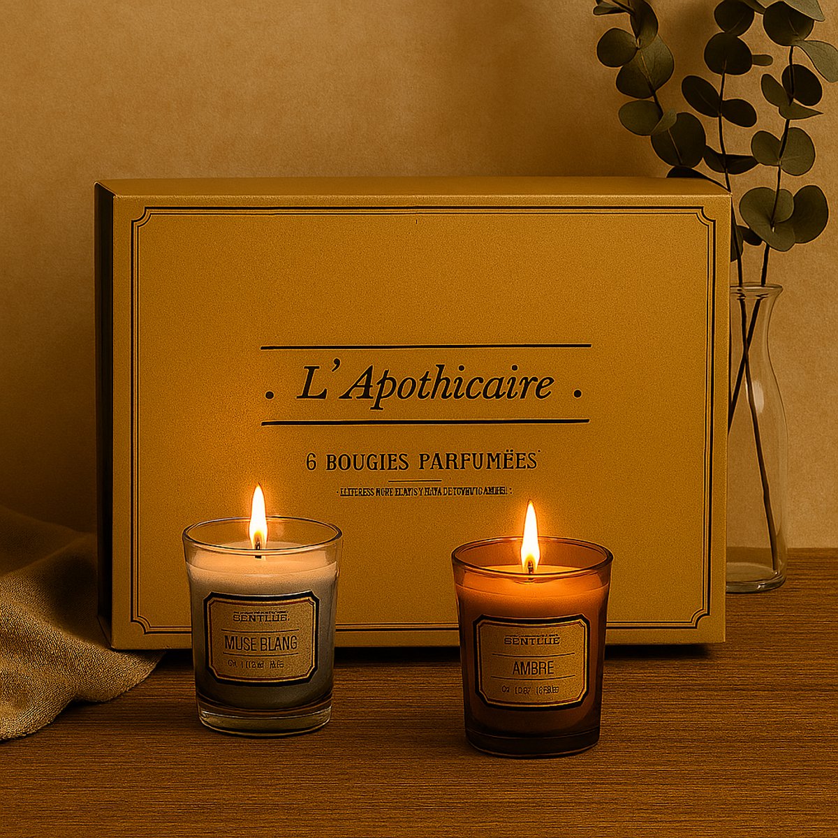 Luxe Geurkaarsen Geschenkset – Set van 6 Sfeerkaarsen in Cadeaubox – Aroma’s van Vanille, Roos & Musk – Perfect Cadeau voor Vrouwen – Beige — cadeau in Wonen & Interieur - foto 5