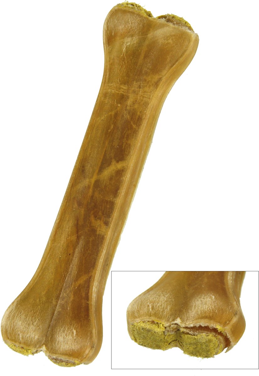 Petsnack - Hondensnack - Geperst Kauwbot Gevuld Met Kip - Gedroogde Buffelhuid - 20 cm - 5 stuks