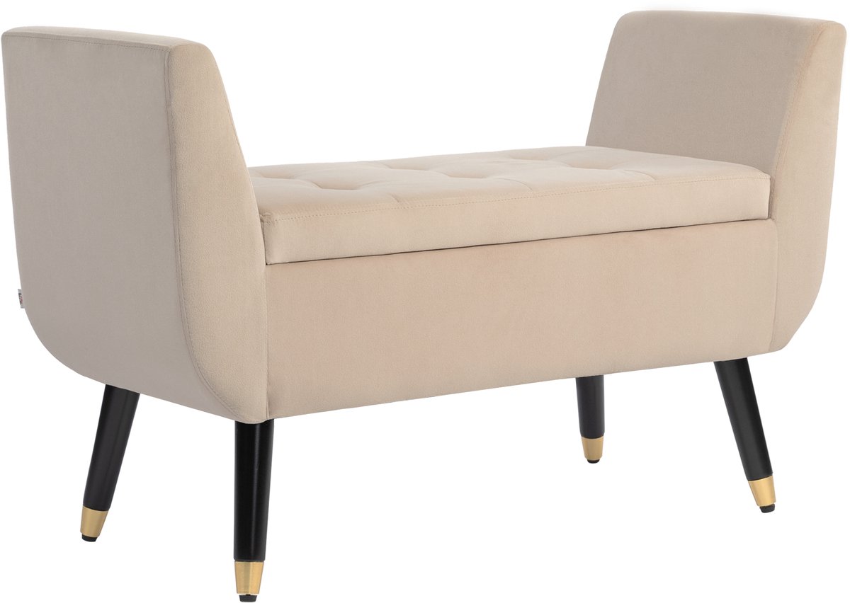 HOMCOM-Sitzbank-Polyester, Schaumstoff-107B x 42T x 65H cm-Beige