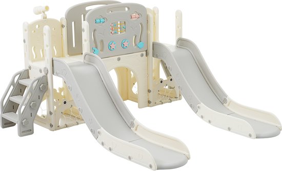 ZAZA Home 3-in-1 Kinderglijbaan Kinderglijbaan Met Basketbalring Schommel Ladder Speelgoedglijbaan Tuinglijbaan Babyglijbaan Voor 1 6 Jaar Hdpe Wit Blauw Grijs 220 X 160 X 120 Cm ZAZA Home 3-in-1 Kinderglijbaan Kinderglijbaan Met Basketbalring Schommel Ladder Speelgoedglijbaan Tuinglijbaan Babyglijbaan Voor 1 6 Jaar Hdpe Wit Blauw Grijs 220 X 160 X 120 Cm