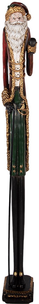 Clayre & Eef Kerstdecoratie Beeld Kerstman 9x7x60 cm Rood Kunststof