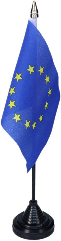 Drapeaux de table Europe - 1 pièce - Drapeau 10 x 15 cm - Support noir - Supporters - Décoration - Sport - Supporters - Europe