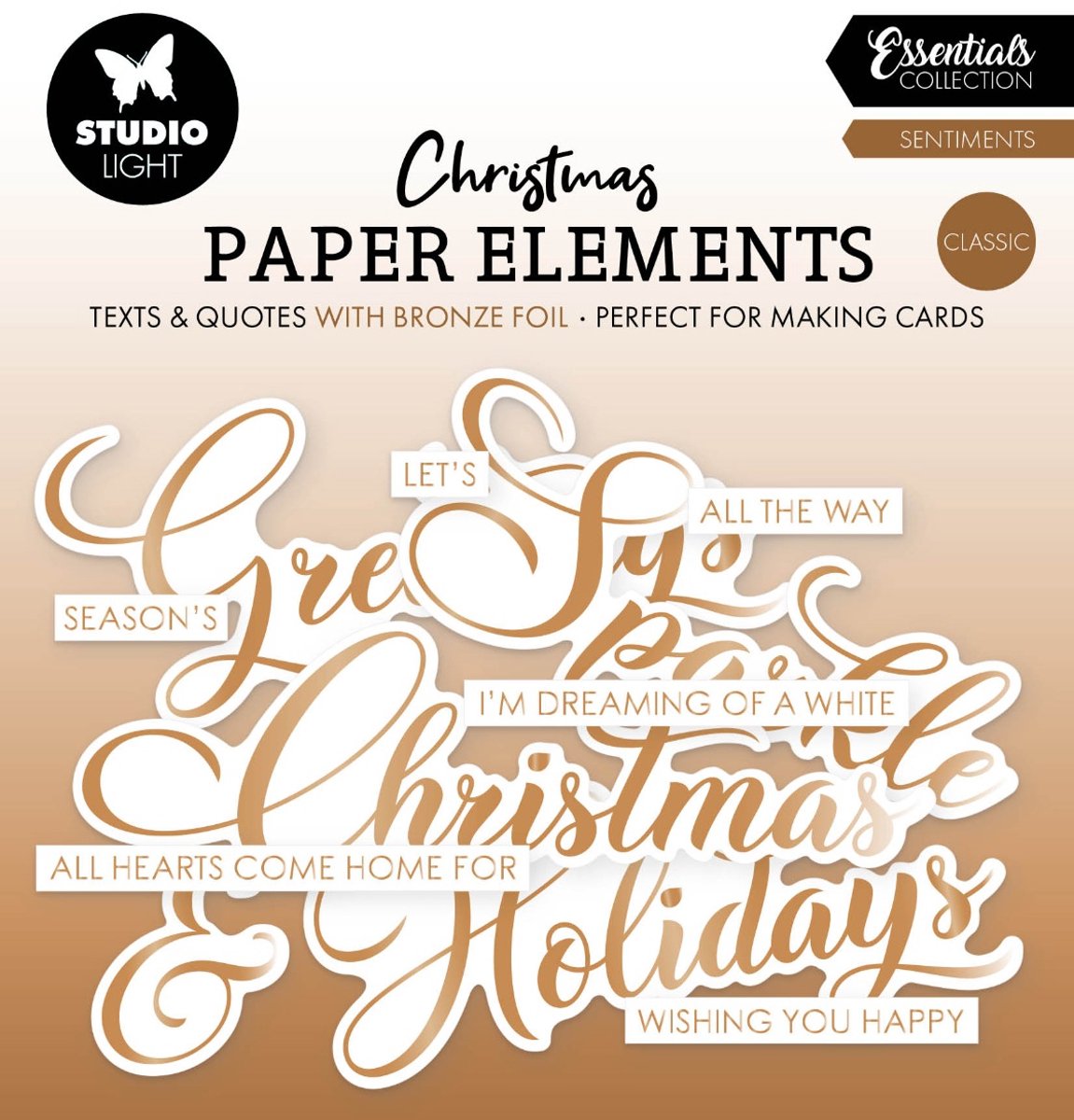 Paper elements Bronze sentiments classic - Essentials nr. 38