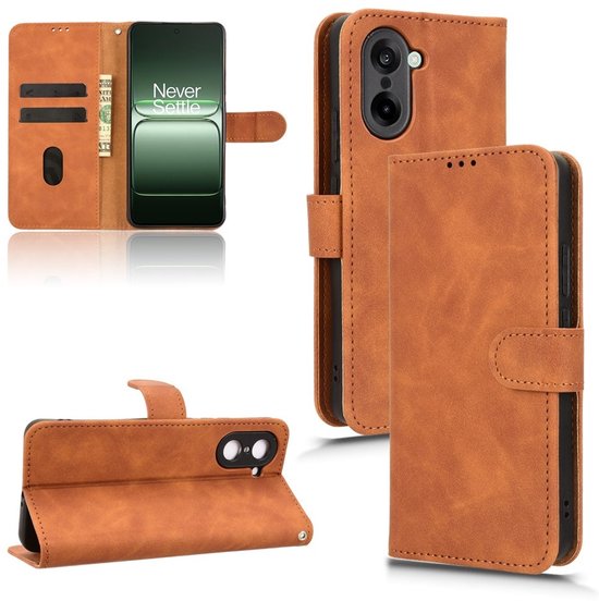 Étui Coverup - Compatible avec OnePlus Nord CE5 - Étui Coverup Book - Marron