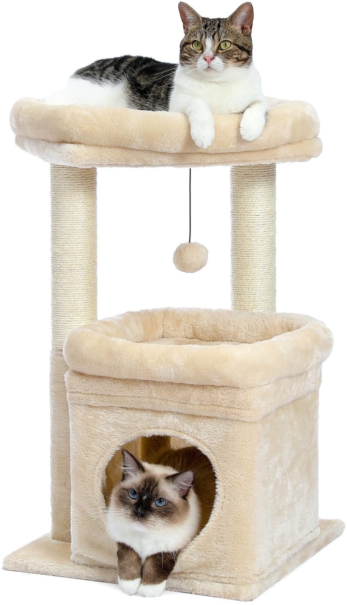 Ibenzoa® Uitgebreide Kattenstructuur met Sisal Krabpaal en Comfortabele Zitplekken