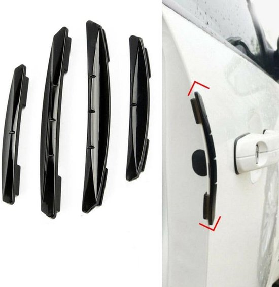 Autodeur Beschermers - 4 Stuks - Deurbeschermers - Stootstrips - Auto Accessoires - Krasbestendige Deurrandafdekking - Bumperhoekstickers - Geschikt Voor Deuren, Wc, Ladekasten & Glazen Tafels - Zwart