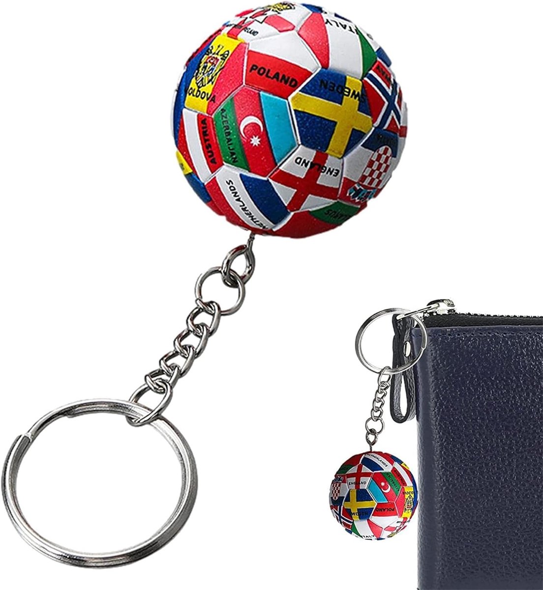 Ulanax® | Voetbal sleutelhanger - Vlaggen van landen van de wereld - WK en EK - 1 stuk