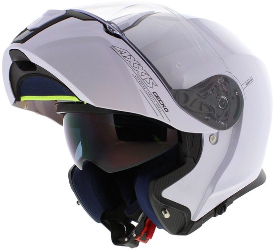 Axxis Gecko SV systeemhelm solid glans wit M - Helm voor motor en scooter