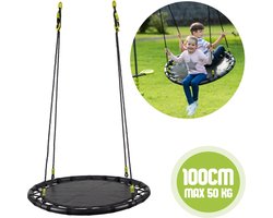 Nestschommel Buitenspeelgoed Ø 100 CM - Slinger schommel- Nest Schommel - Ronde schommel - Swing - 50 KG Belasting - Zwart