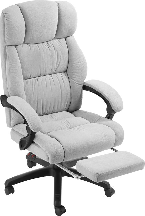 tectake® Luxe Ergonomische Bureaustoel met Voetsteun - Grijs - tectake® - €112,99