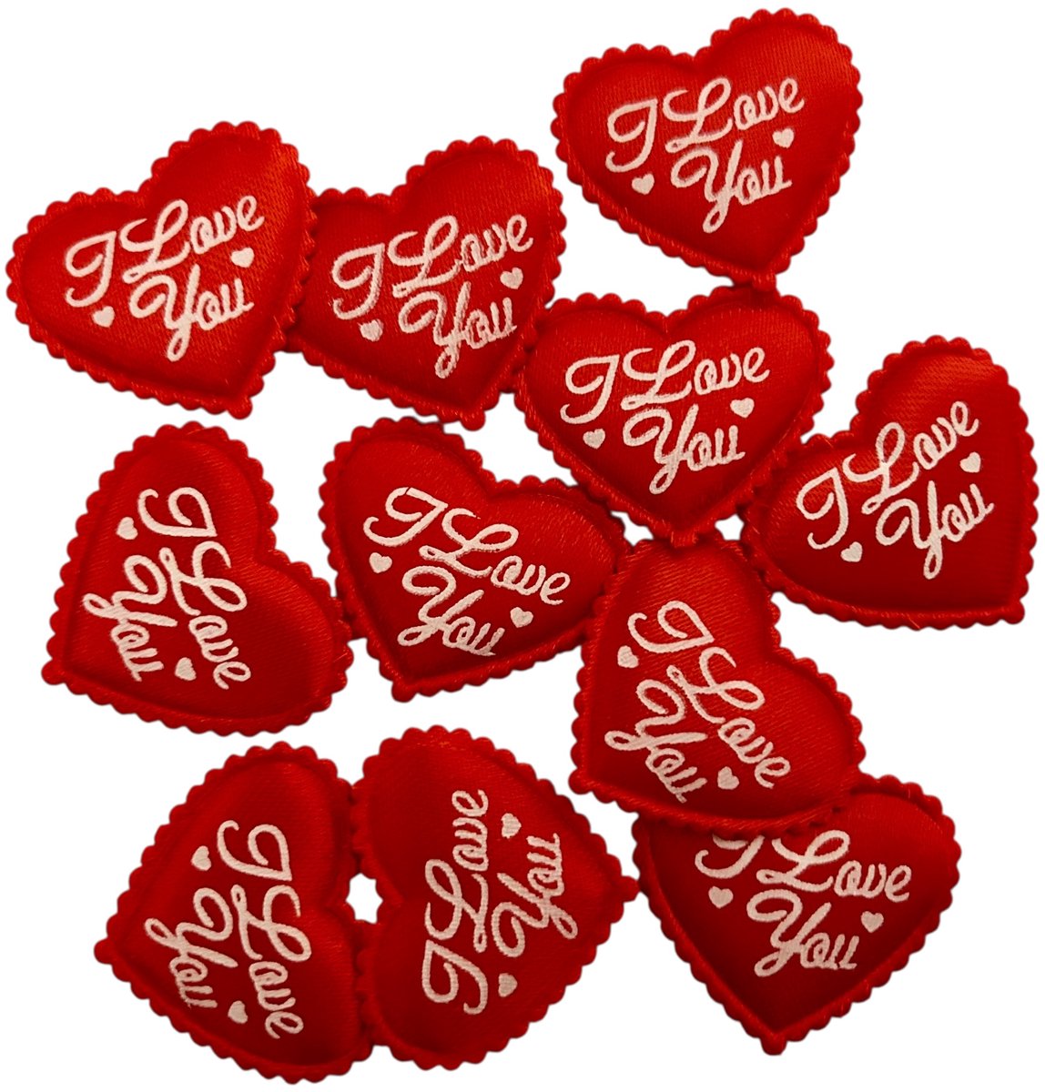Decoratie hartjes kussentjes per 10 stuks, Valentijnsdag