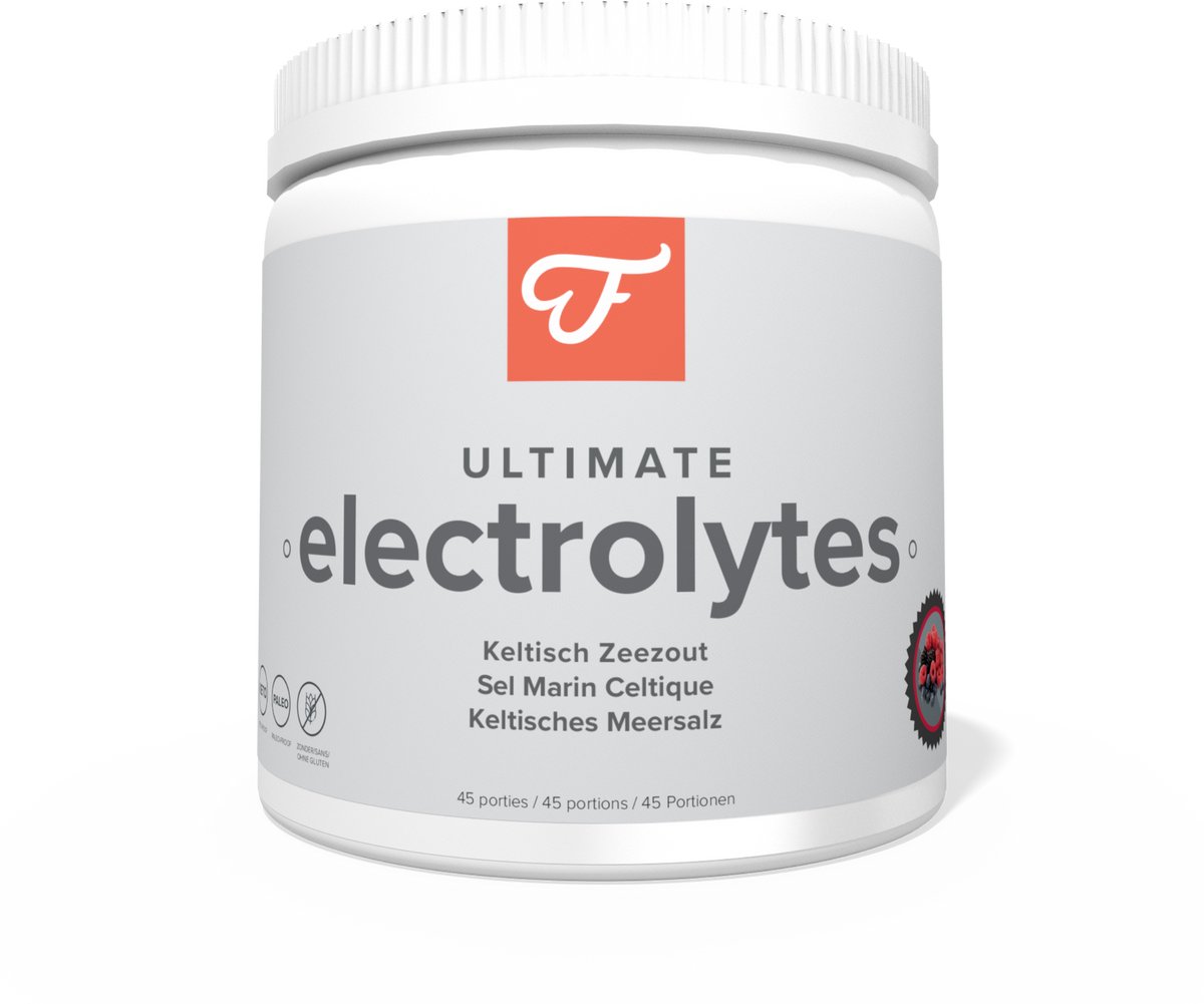 Foodie Ultimate Electrolytes Bosvruchten - Elektrolytenpoeder - 45 porties - 3/1 Na:K verhouding - Keltisch Zeezout en 100% Biologisch Kokosnootwaterpoeder - Bevat magnesium, kalium, calcium, zink en B-vitamines