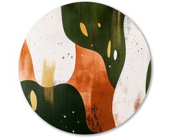 Abstracte vormen en kleuren harmonie - Abstract wanddecoratie rond - Wandobject rond vormen - Abstracte kunst - Forex schilderij - Posters en schilderijen - muurcirkel forex 50x50 cm