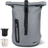 ONYX Rolltop Rugzak 20 tot 30L - Met Laptopvak - Verstelbare Rugtas - Reistas - Waterbestendig en Duurzaam - Grijs