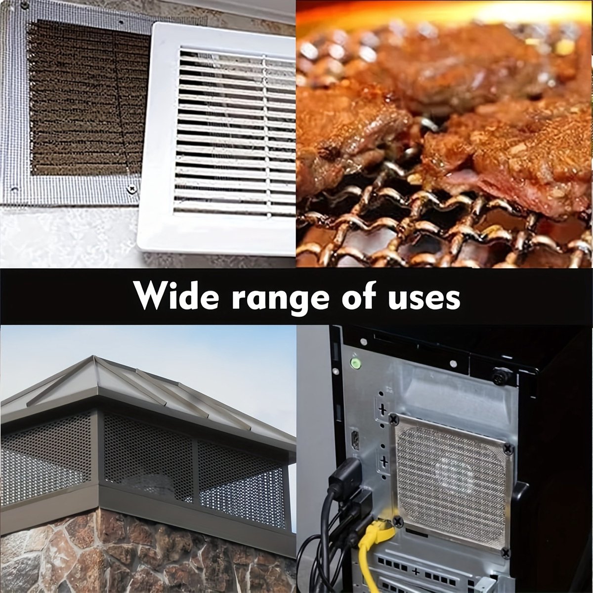 HYHMJ-Roestvrij Staal Geweven Gaas 40 Mesh - 300 Mesh Metalen Gaasplaat Knaagdiergaas Ventilatierooster Insectenbescherming Filtratiedoek, Gemakkelijk Te Knippen En Te Installeren,40mesh,1.2x8m