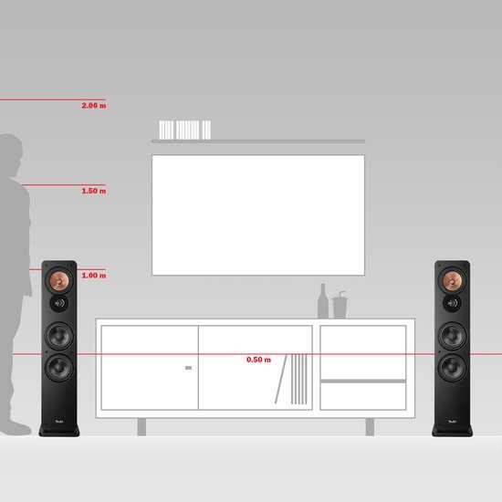 Teufel ULTIMA 40 Mk4 - Allround hifi stereo vloerstaande speakers - 3-kanaals systeem - Kevlar midrange driver met faseplug - zwart van Merkloos — afbeelding 3
