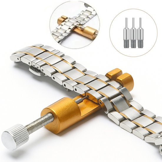 Horloge Band Inkorter I Horlogeband Inkorten I Horlogeband Pin Verwijderaar I Horloge Gereedschap I Goud