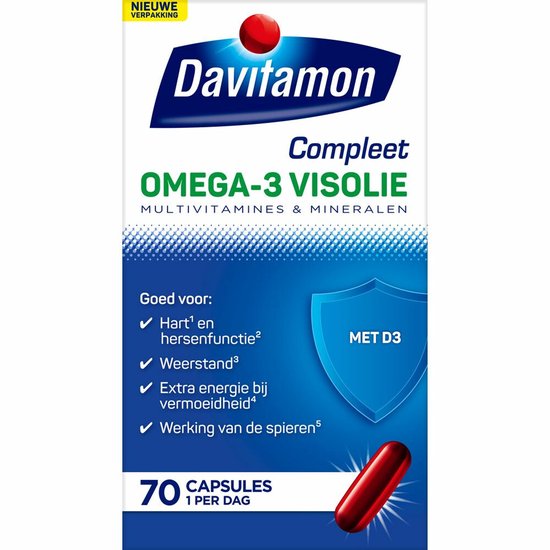 Davitamon Compleet Omega-3 Visolie - 4 x 70 capsules - Voordeelverpakking