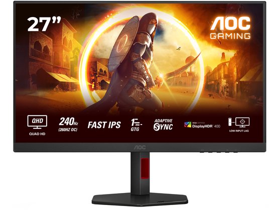 AOC G4 Q27G4ZR - QHD Gaming Monitor - 27 inch - 240Hz - 260hz OC - 27 inch