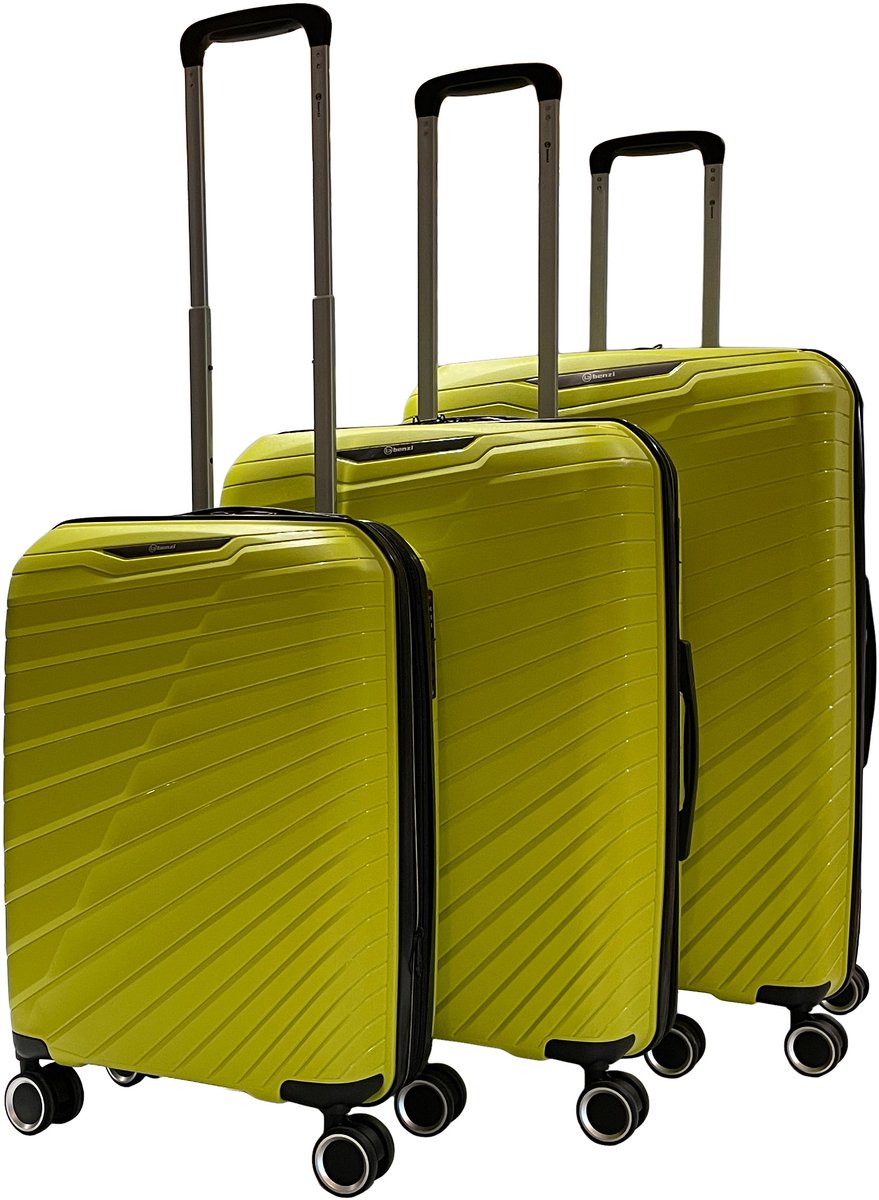 Benzi Salvador PP Kofferset 3 delig - Expandable - Limegroen
