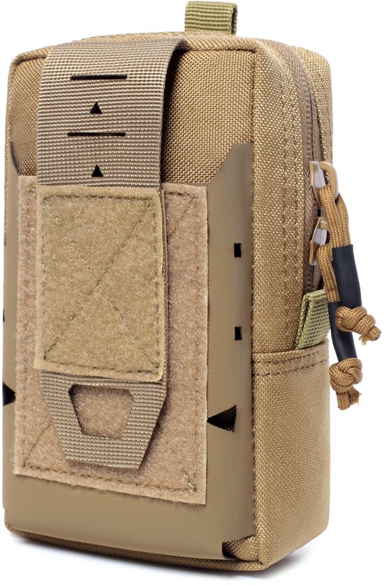 MXFDOKD Horizontale Telefoonheuptas – Leren Riemholster Voor 6,9″ Telefoons, Met Karabijnhaak En Riemlus, Bruin, Voor Wandelen En Reizen