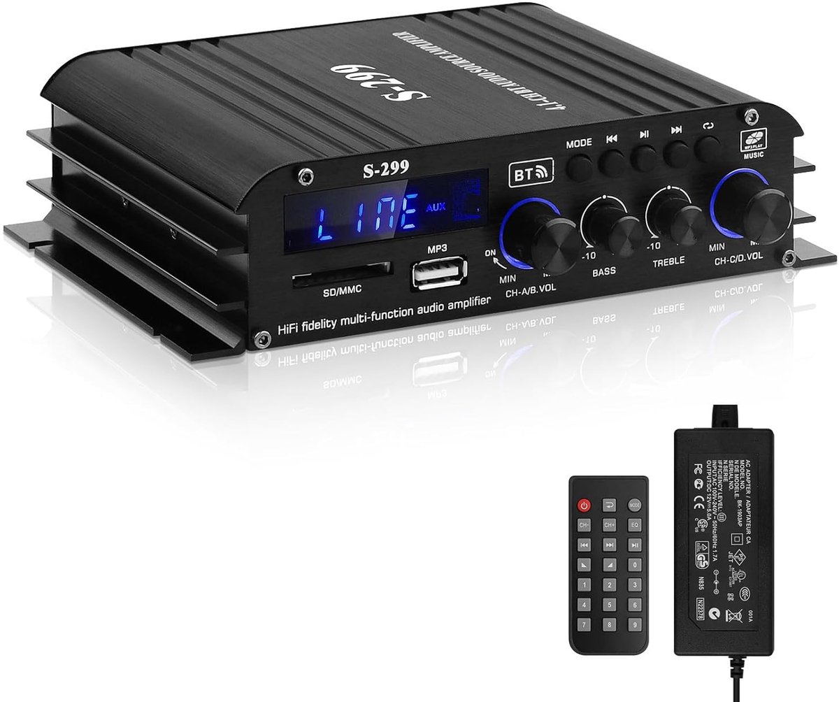 MKSS® Audio Versterker - Stereo Versterker - Amplifier- Complete Set