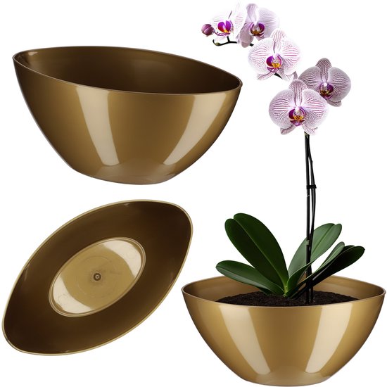 ② Hoge kunststof bloempot grijs D37xH80 Monaco - Pots de fleurs