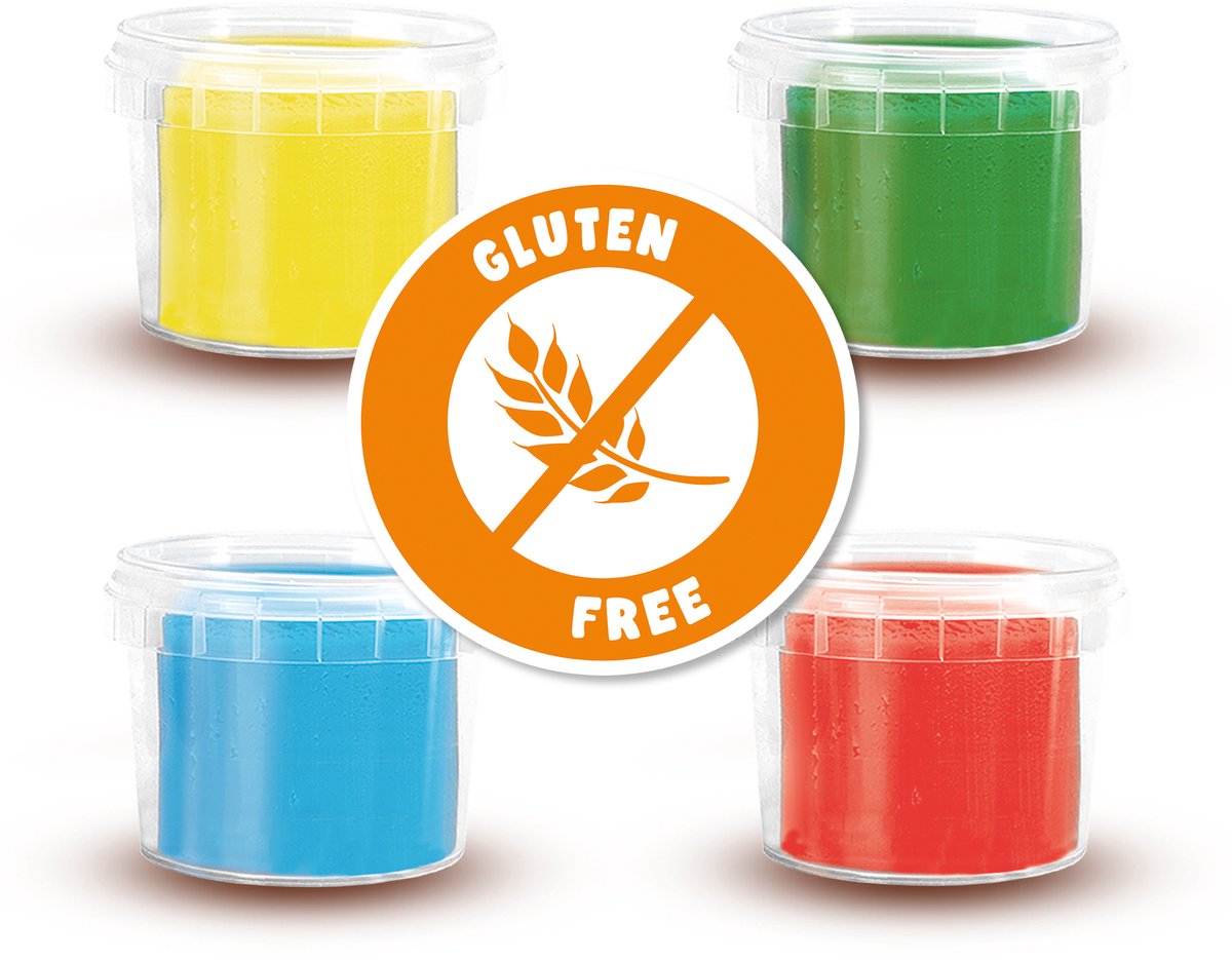 SES Creative - Super Klei - Basiskleuren (4x90g) - Vegan en Glutenvrij - Herbruikbaar - Uitwasbaar - Vanaf 2 jaar — afbeelding 4