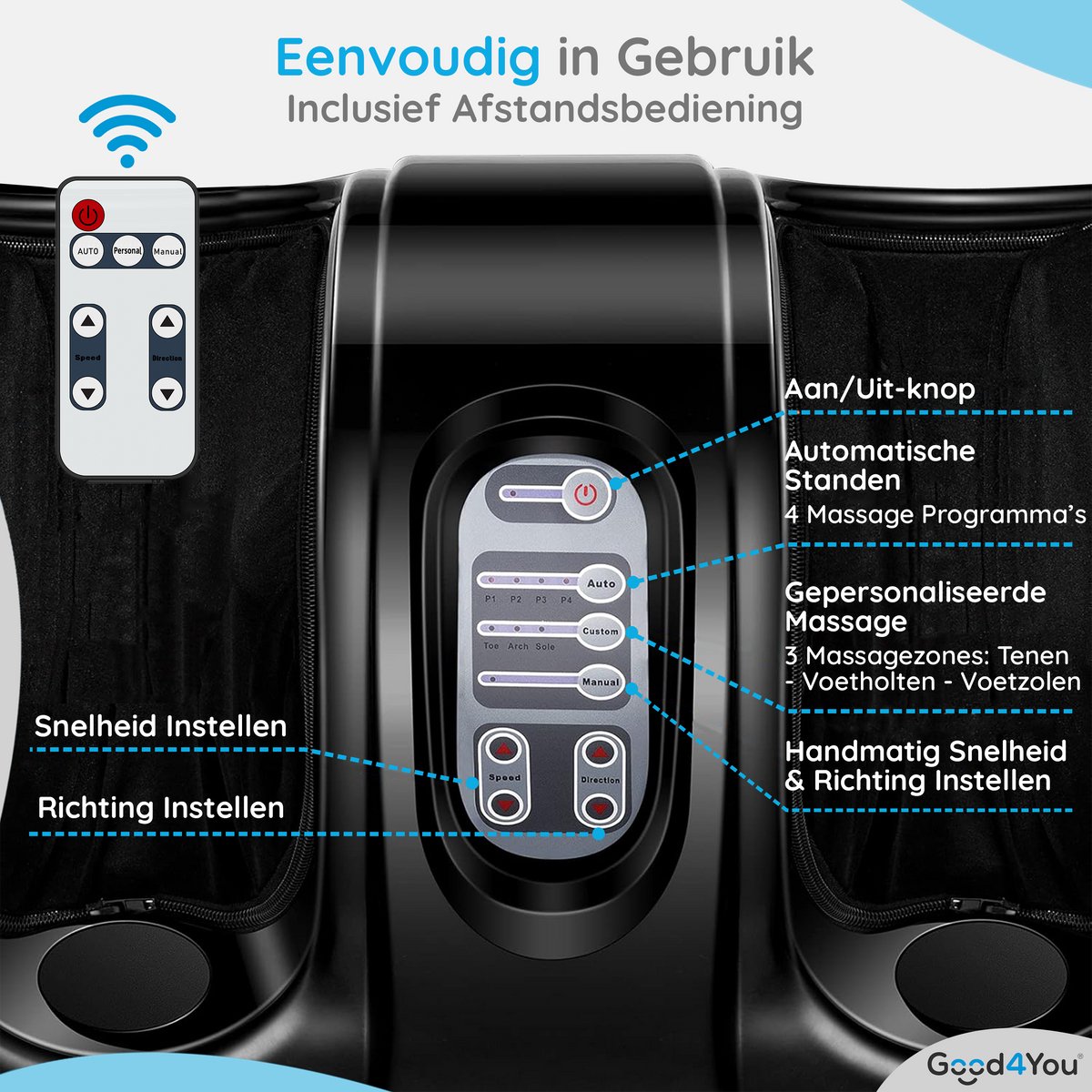 Good4You Shiatsu Voetmassageapparaat - Voor Voeten, Benen, - afbeelding 3