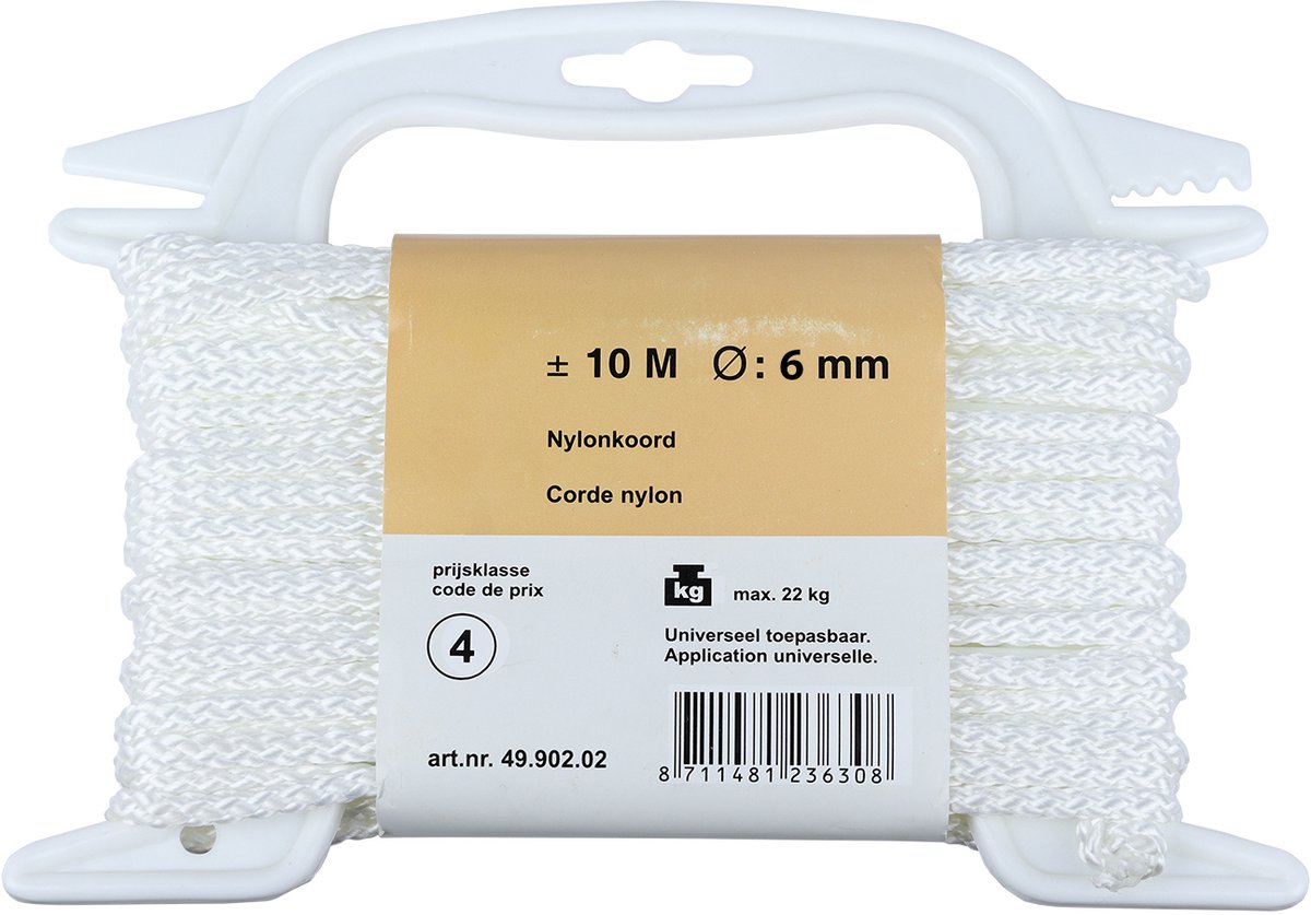 Wovar Nylon Touw Wit | 6 mm dik | 10 m