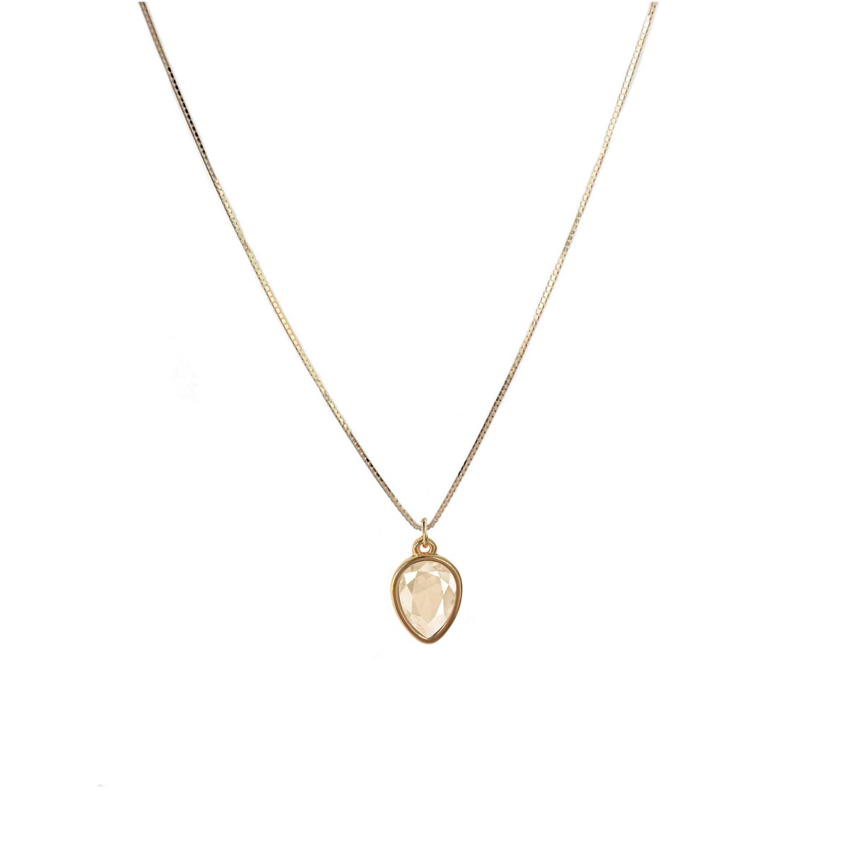 Ivory cream ketting - Swarovski - 925 sterling zilver - 18 karaats verguld
