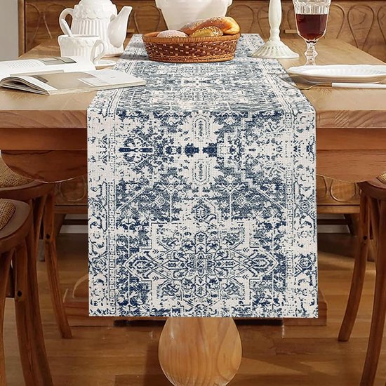 Tafelloper met konijnenmotief, 33 x 183 cm, hoogwaardig