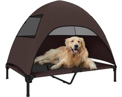 PawHut-Hundeliege-Polyester, Stahl-106L x 76B x 99H cm-Kaffee