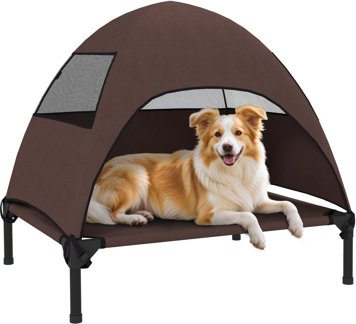 PawHut-Hundeliege-Polyester, Stahl-76L x 61B x 71H cm-Kaffee